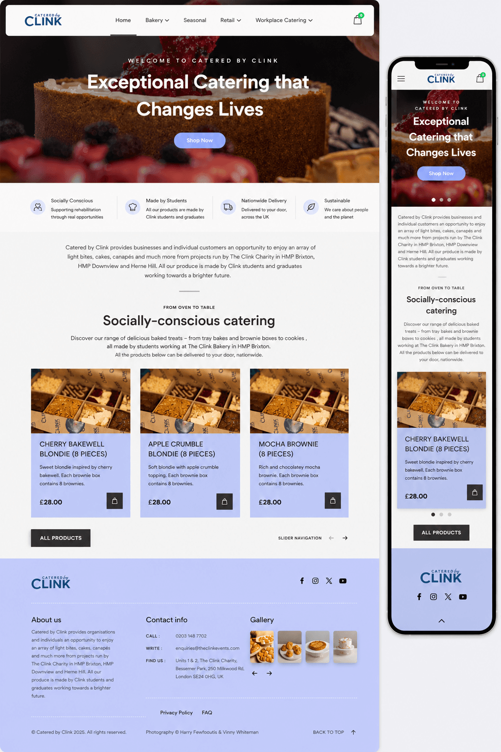Catered by Clink, Custom WooCommerce Build